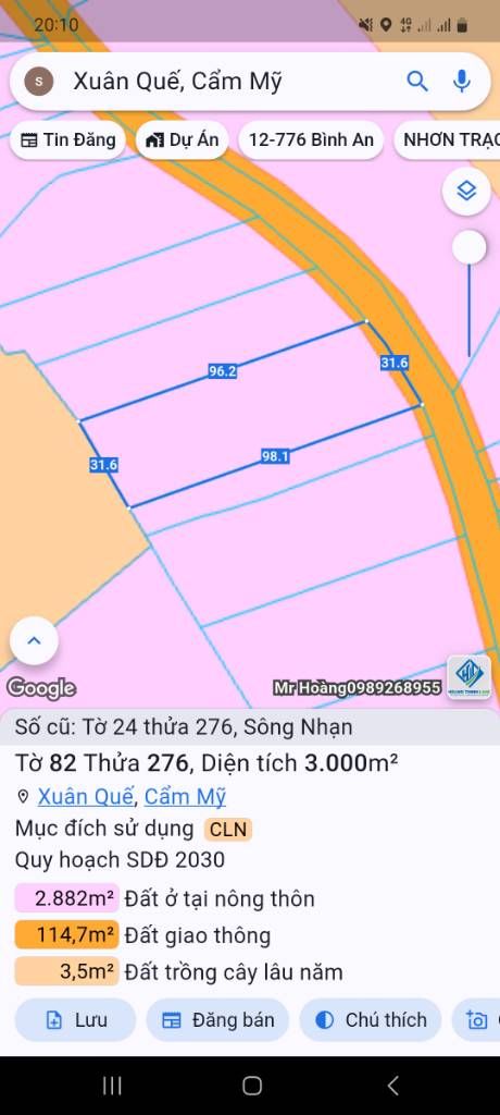 Cần bán đất (24x94) sổ sẵn gần sân bay long thành giá 2,8tr/m2 - lên thổ được ngay